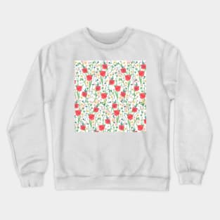 Summer Meadow Floral Nature Illustration Crewneck Sweatshirt